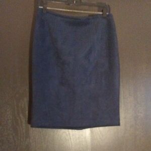 Calvin Klein Faux Suede Blue Pencil Skirt.